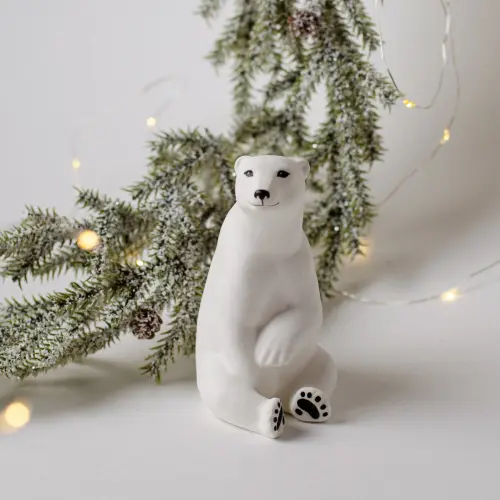 Ёлочная игрушка Медведь (фарфор) фото
