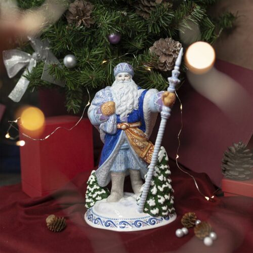 Дед Мороз синий (сложная роспись)( с коробкой) фото