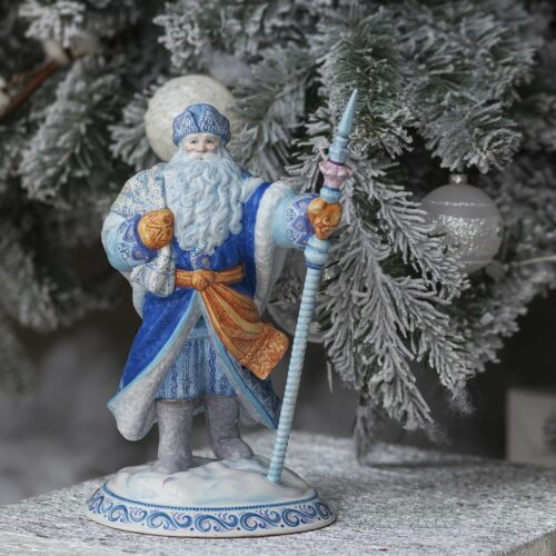 Дед Мороз синий (простая роспись) ( с коробкой) фото
