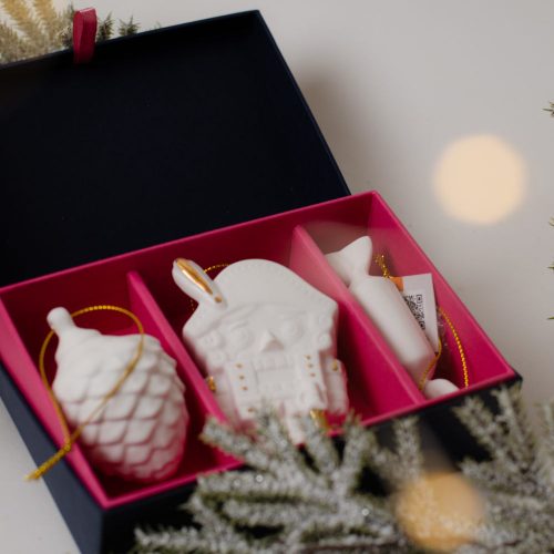 Набор 3 изделий (шишка малая, щелкунчик, конфетка) фарфор Набор 3 изделий (шишка малая, щелкунчик, конфетка) фарфор фото