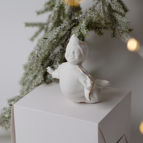 Ёлочная игрушка Малыш-Пингвиненок малый (фарфор, золото) Ёлочная игрушка Малыш-Пингвиненок малый (фарфор, золото) фото