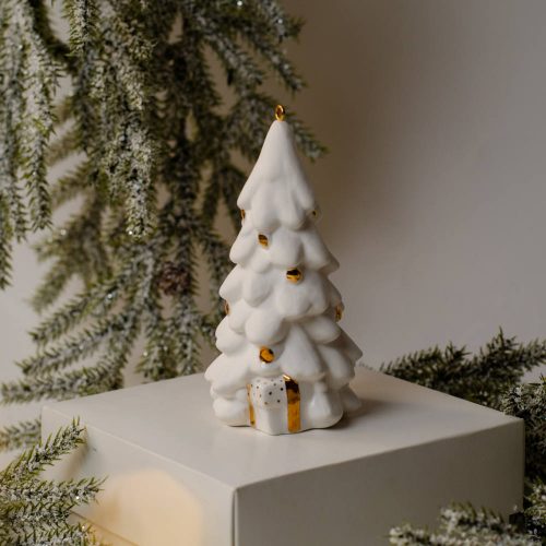 Ёлка с подарками с золотом фарфор Ёлка с подарками с золотом фарфор фото