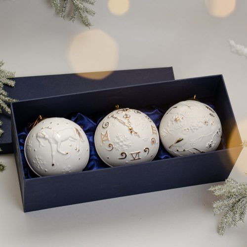 Набор 3 шара фарфор (часы, птицы, лошадь) Набор 3 шара фарфор (часы, птицы, лошадь) фото