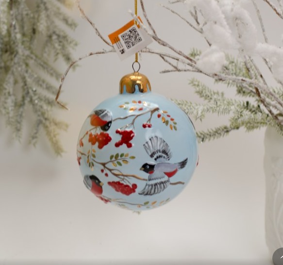 Шар со снегирями (майолика) Шар со снегирями (майолика) фото