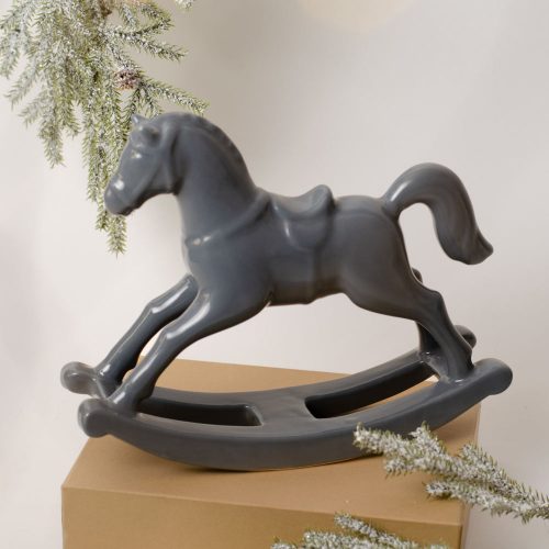 Лошадка качалка лепная большая серая Лошадка качалка лепная большая серая фото