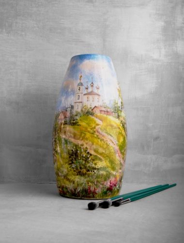 Ваза большая  Деревенские мотивы фото