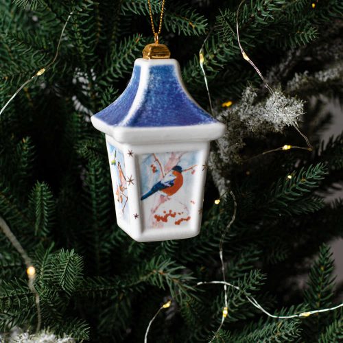 Фонарик Домик Птицы (синий) фарфлр фото