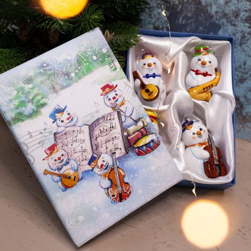 Подарочная коробка - Набор Снеговики музыканты У010022 фото