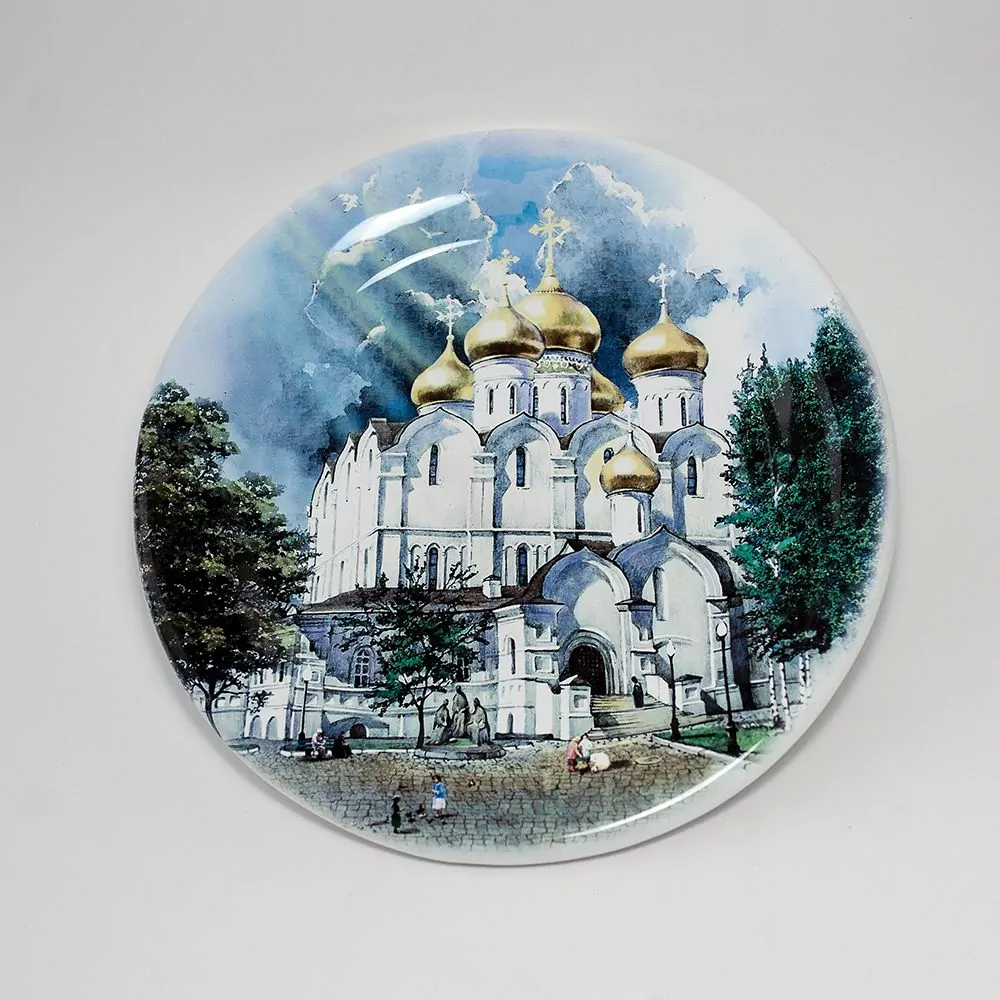 Тарелка с авторской деколью Успенский собор фото