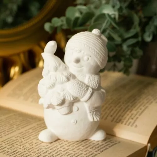 Снеговик с ёлкой (бисквит) фото